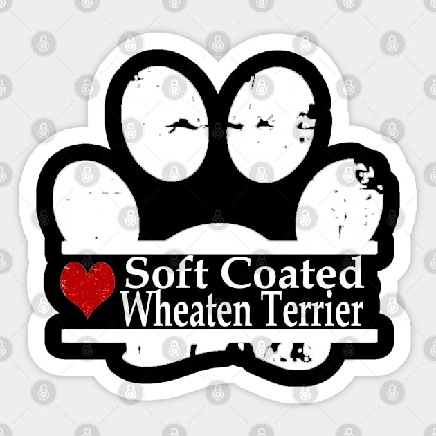 Soft Coated Wheaten Terrier dog paw print Sticker by artsytee